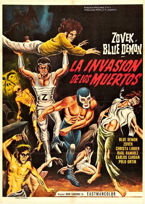 Смотреть фильм Вторжение мертвецов / Blue Demon y Zovek en La invasión de los muertos (1973) онлайн в хорошем качестве SATRip