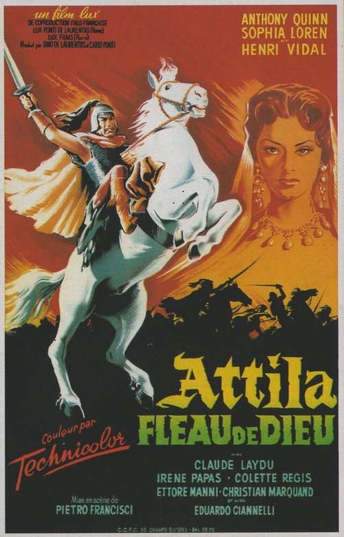 Смотреть фильм Аттила завоеватель / Attila (1954) онлайн в хорошем качестве SATRip