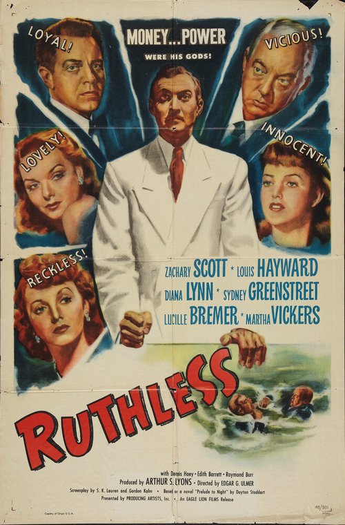 Смотреть фильм Безжалостный / Ruthless (1948) онлайн в хорошем качестве SATRip