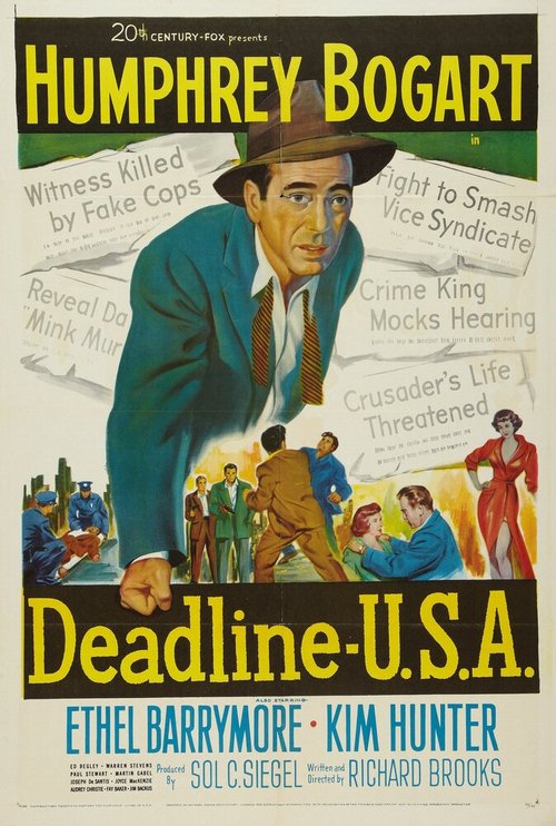 Смотреть фильм Криминальная полоса в прессе США / Deadline - U.S.A. (1952) онлайн в хорошем качестве SATRip