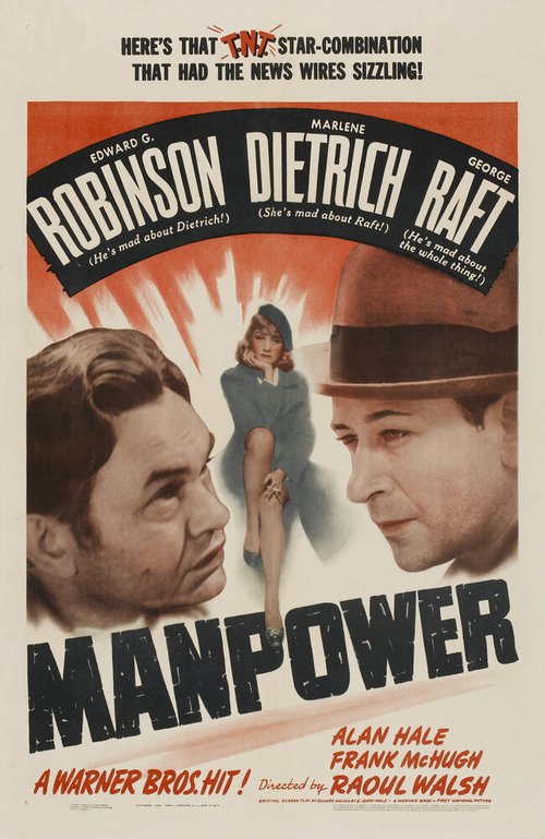 Смотреть фильм Мужская сила / Manpower (1941) онлайн в хорошем качестве SATRip