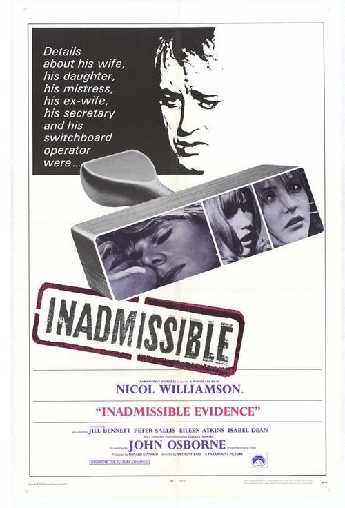 Смотреть фильм Недопустимая улика / Inadmissible Evidence (1968) онлайн в хорошем качестве SATRip