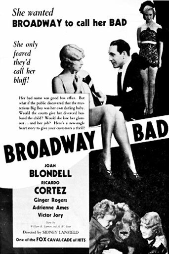 Смотреть фильм Плохой Бродвей / Broadway Bad (1933) онлайн в хорошем качестве SATRip