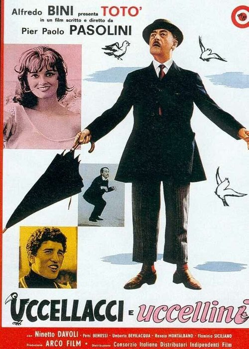Смотреть фильм Птицы большие и малые / Uccellacci e uccellini (1966) онлайн в хорошем качестве SATRip
