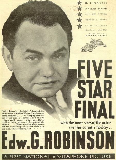 Смотреть фильм Пять последних звезд / Five Star Final (1931) онлайн в хорошем качестве SATRip