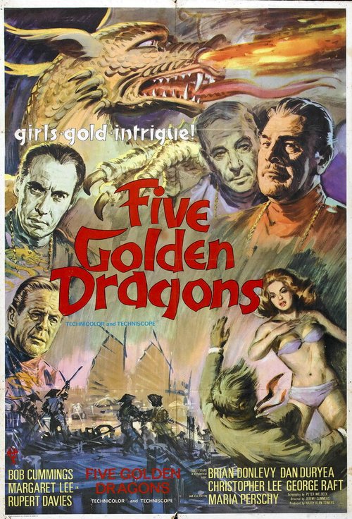 Смотреть фильм Пять золотых драконов / Five Golden Dragons (1967) онлайн в хорошем качестве SATRip