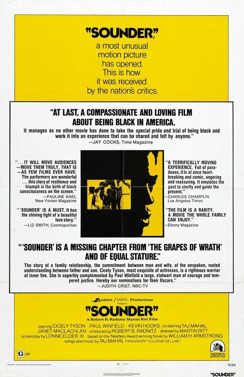 Смотреть фильм Саундер / Sounder (1972) онлайн в хорошем качестве SATRip