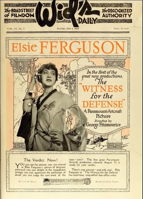 Смотреть фильм Свидетель защиты / The Witness for the Defense (1919) онлайн в хорошем качестве SATRip
