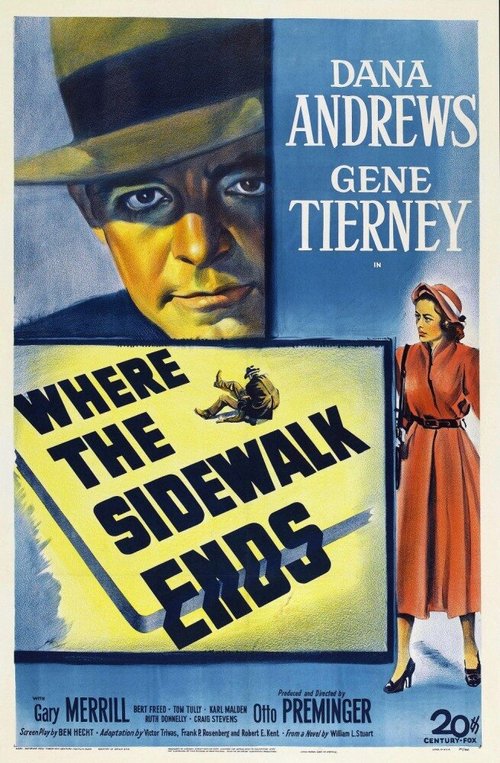 Смотреть фильм Там, где кончается тротуар / Where the Sidewalk Ends (1950) онлайн в хорошем качестве SATRip