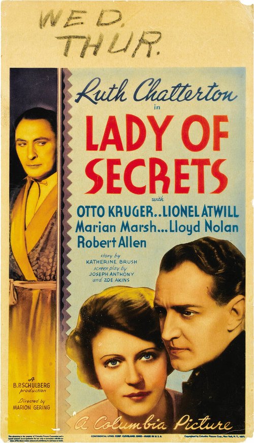 Смотреть фильм Тайна леди / Lady of Secrets (1936) онлайн в хорошем качестве SATRip