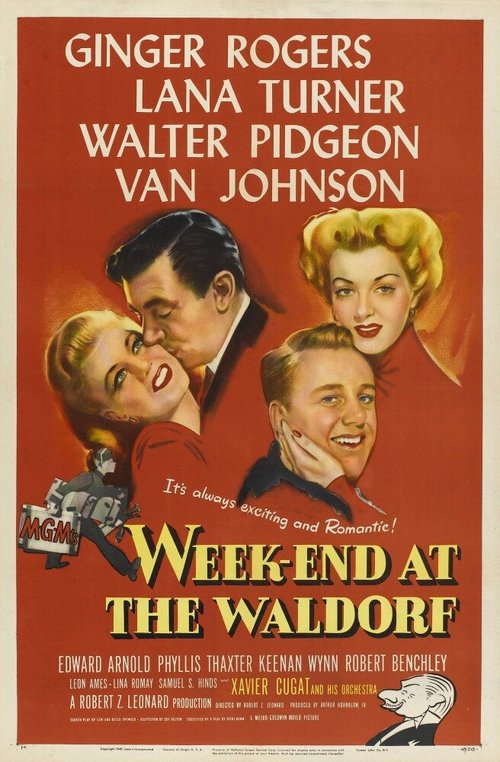 Смотреть фильм Уикэнд в отеле Уолдорф / Week-End at the Waldorf (1945) онлайн в хорошем качестве SATRip