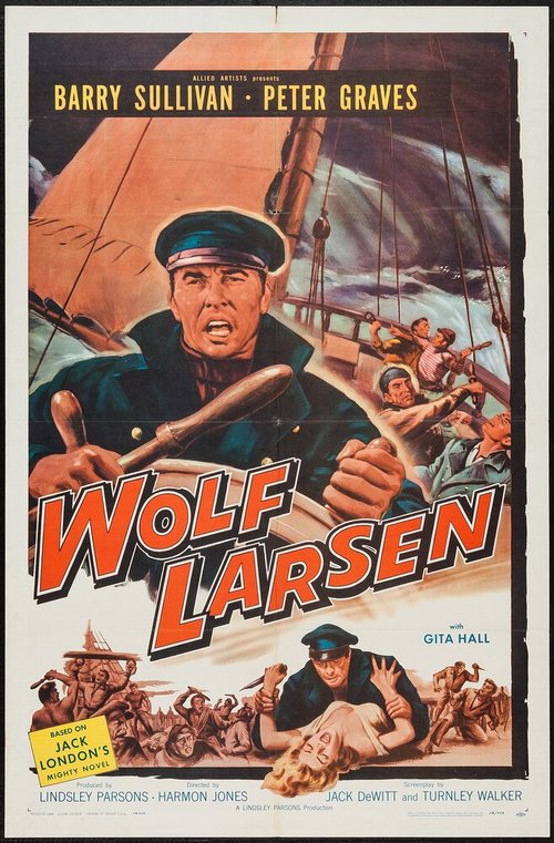 Смотреть фильм Вольф Ларсен / Wolf Larsen (1958) онлайн в хорошем качестве SATRip