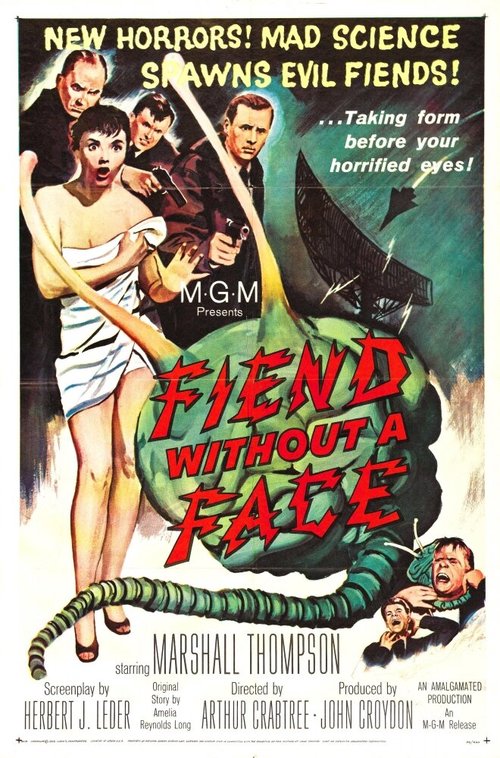 Смотреть фильм Безликий демон / Fiend Without a Face (1958) онлайн в хорошем качестве SATRip