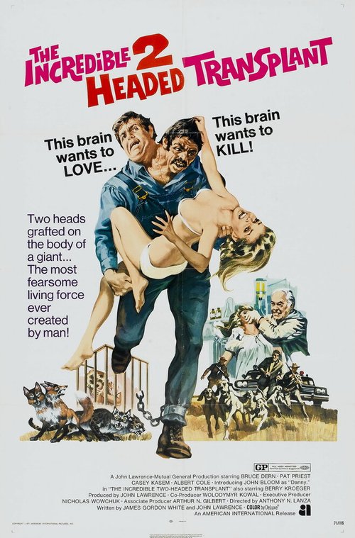 Смотреть фильм Невероятный двухголовый трансплантат / The Incredible 2-Headed Transplant (1971) онлайн в хорошем качестве SATRip