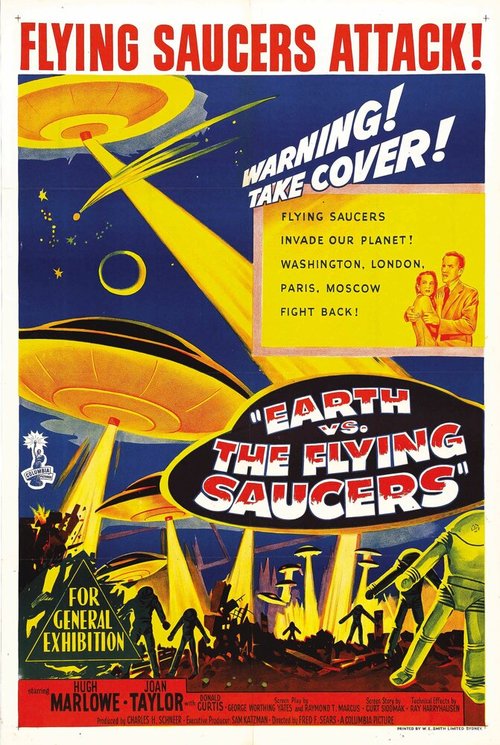 Смотреть фильм Земля против летающих тарелок / Earth vs. the Flying Saucers (1956) онлайн в хорошем качестве SATRip
