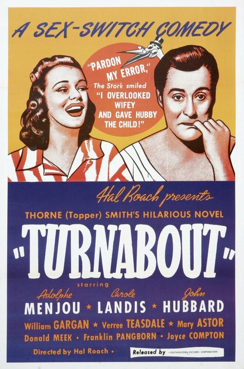 Смотреть фильм Карусель / Turnabout (1940) онлайн в хорошем качестве SATRip