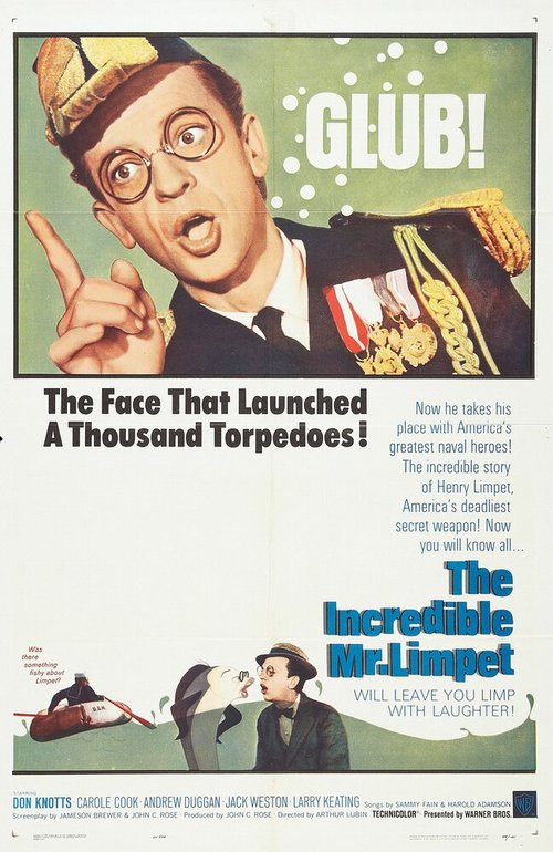 Смотреть фильм Невероятный мистер Лимпет / The Incredible Mr. Limpet (1964) онлайн в хорошем качестве SATRip