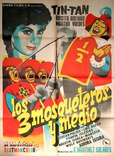 Смотреть фильм Три с половиной мушкетёра / Los tres mosqueteros y medio (1957) онлайн в хорошем качестве SATRip