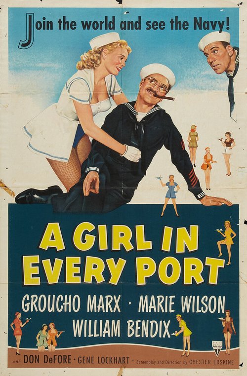 Смотреть фильм Девушка в каждом порту / A Girl in Every Port (1952) онлайн в хорошем качестве SATRip