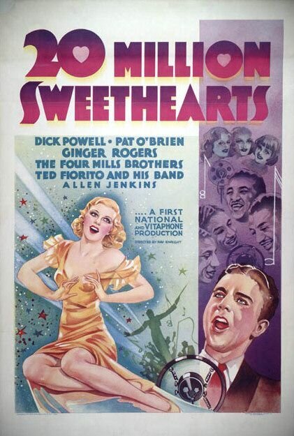 Смотреть фильм Двадцать миллионов возлюбленных / Twenty Million Sweethearts (1934) онлайн в хорошем качестве SATRip