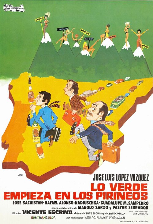 Смотреть фильм «Клубничка» появляется на Пиренеях / Lo verde empieza en los Pirineos (1973) онлайн в хорошем качестве SATRip