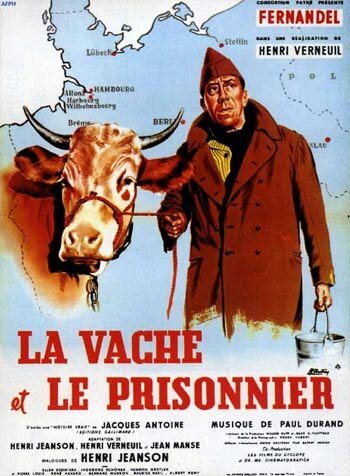 Смотреть фильм Корова и солдат / La vache et le prisonnier (1959) онлайн в хорошем качестве SATRip