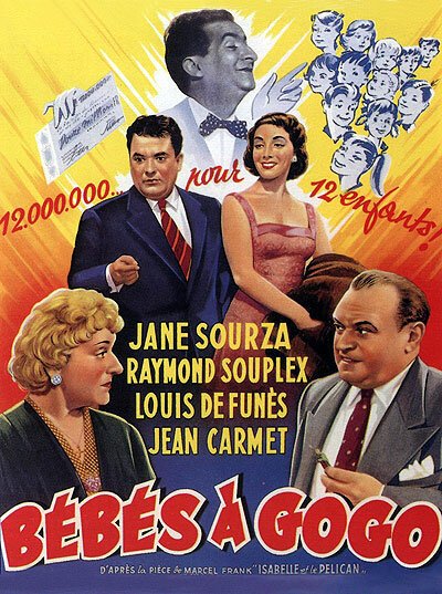Смотреть фильм Малютки у простофили / Bébés à gogo (1956) онлайн в хорошем качестве SATRip