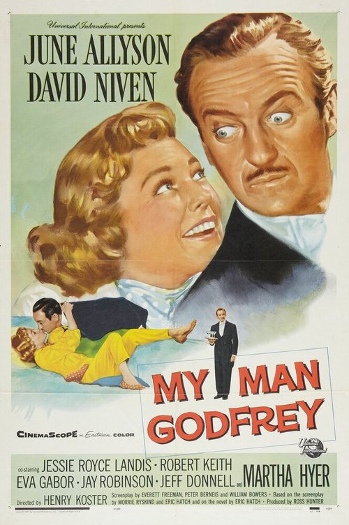Смотреть фильм Мой дворецкий Годфри / My Man Godfrey (1957) онлайн в хорошем качестве SATRip