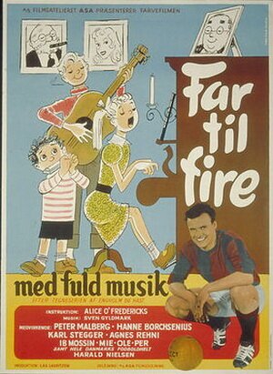 Смотреть фильм Отец четверых: Все наполнено музыкой / Far til fire med fuld musik (1961) онлайн в хорошем качестве SATRip