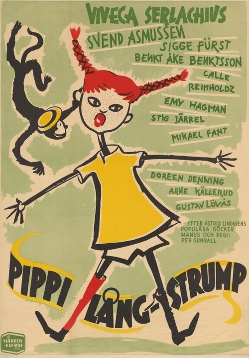 Смотреть фильм Пеппи Длинныйчулок / Pippi Långstrump (1949) онлайн в хорошем качестве SATRip