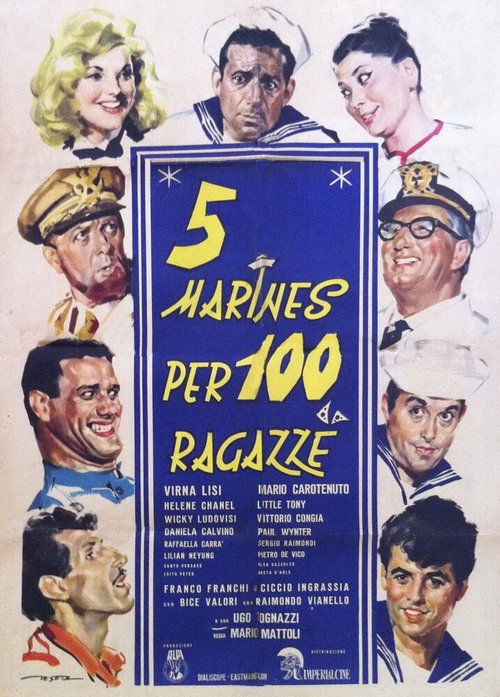 Смотреть фильм Пять моряков для ста девушек / 5 marines per 100 ragazze (1961) онлайн в хорошем качестве SATRip