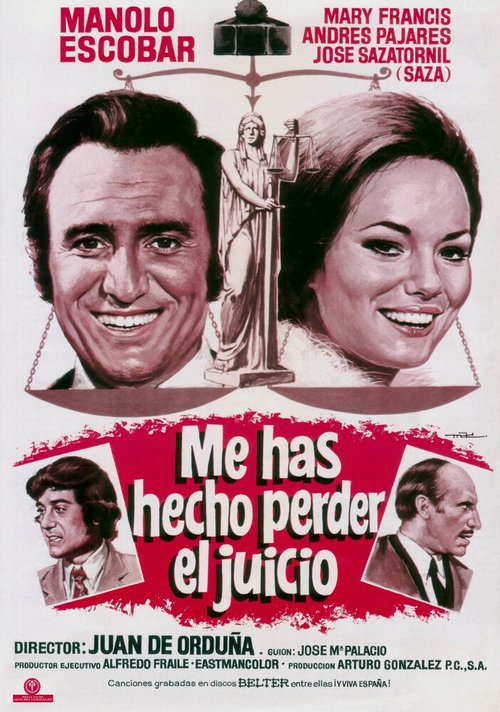 Смотреть фильм Ты свел меня с ума / Me has hecho perder el juicio (1973) онлайн в хорошем качестве SATRip