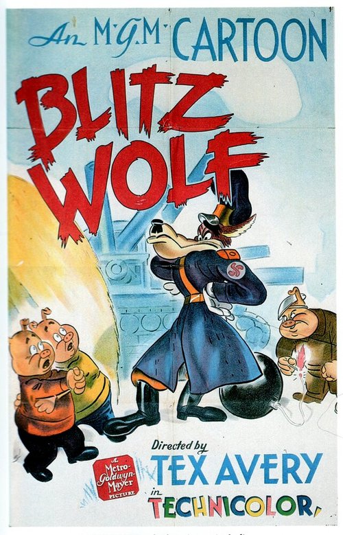 Смотреть фильм Три поросенка и волк Адольф / Blitz Wolf (1942) онлайн 