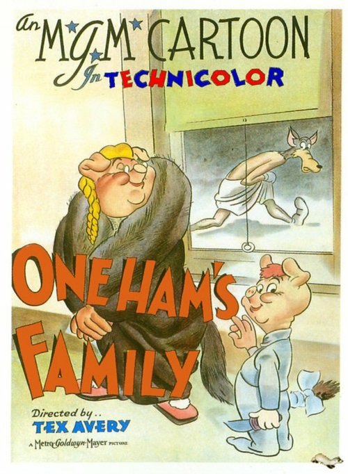 Смотреть фильм Три поросенка по-новому / One Ham's Family (1943) онлайн 