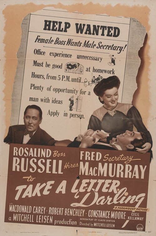 Смотреть фильм Возьми письмо, дорогая / Take a Letter, Darling (1942) онлайн в хорошем качестве SATRip